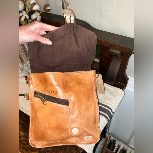 NWT Bed Stu Venice Beach II Patchwork Crossbody Bag Tan Rustic Nectar MSRP $295 - Picture 8 of 13
